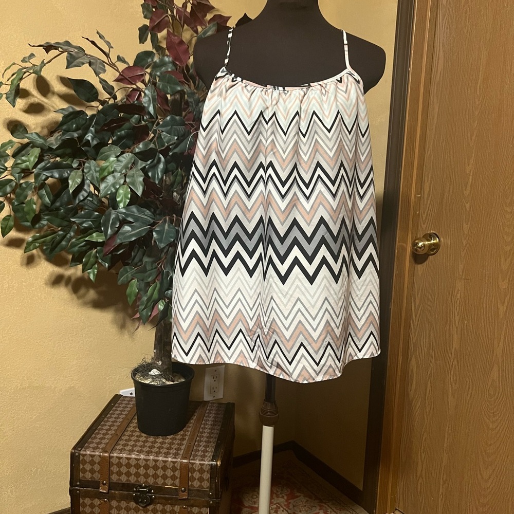 Chevron Pattern Spaghetti Strap Top - image 1